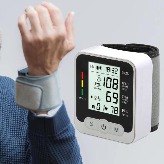 Automatic Blood Pressure Monitor Digital Display High Accuracy Easy to Use Smart Wrist