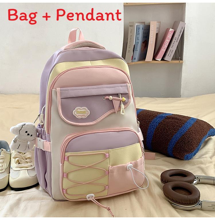 Dopamine Style Girls Backpack With Nylon For School And College