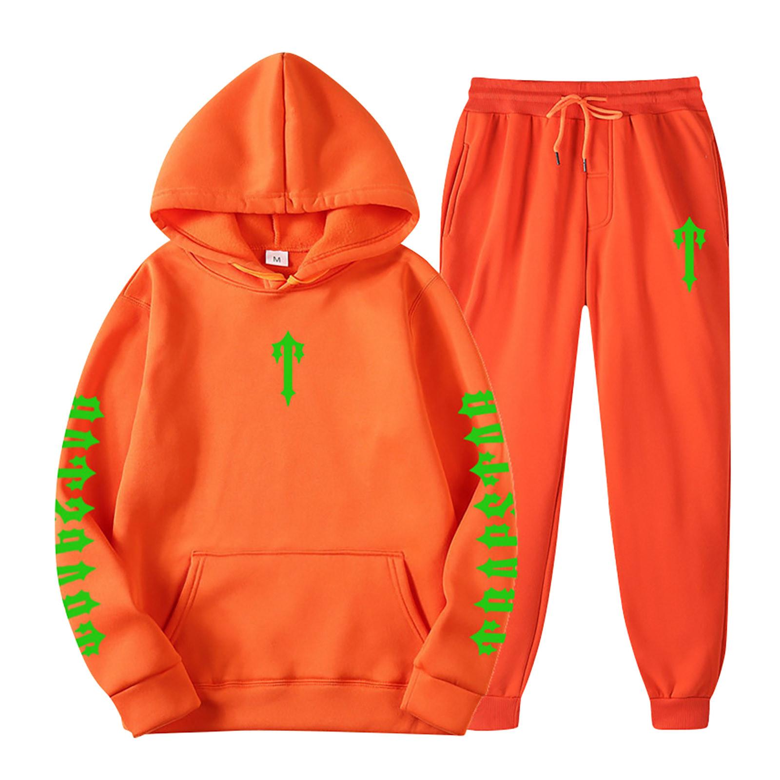 Men s And Women s Letter-printed Casual Sports Hoodie Set XXXL шафрановый