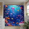 one pc Colorful_underwater_marine_life_illustration_1 Spring bathroom curtains, digital printed polyester shower curtains, non p