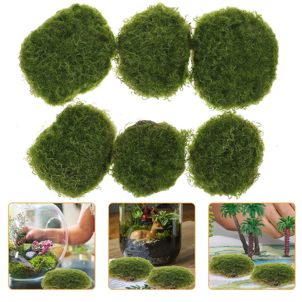 12Pcs Decorative Artificial Moss Stones Emulated Mossy Rock Set for Dried Flower Arrangements Bonsai Embellishment Micro