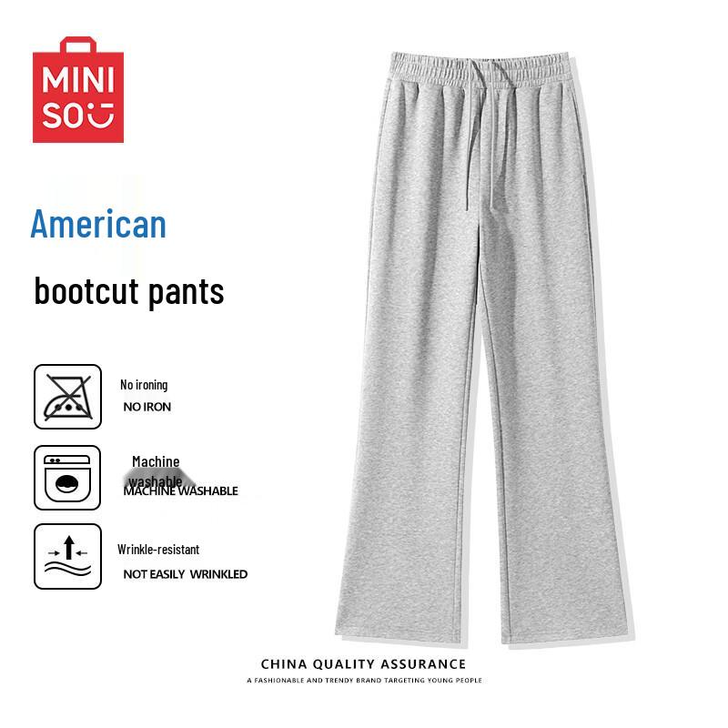 

MINISO Men s Loose Fit Flared Straight-Leg Casual Sweatpants 3XL