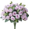 10 Heads Artificial Flower Silk Rose Leaves Bouquet Fake Flower Plant For Wedding Table Party Vase Home Decor YSL
