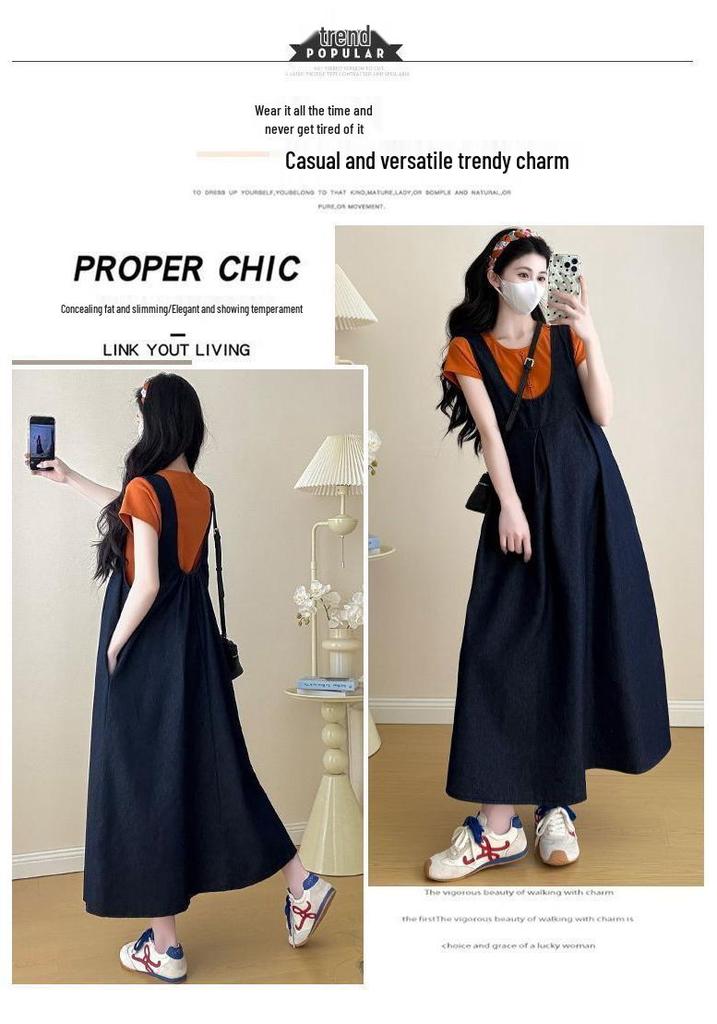 Maternity Summer Strappy Dress - Flattering Loose Fit for Outings