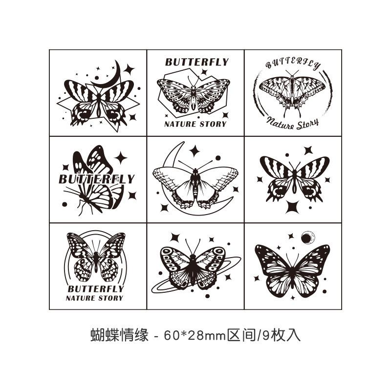 

9pcs DIY Vintage Wooden Seal Butterfly Stars and Sea Series Handbook Decoration Lotus Wood Children s Seal Set Material