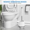 Luxury Silicone Toilet Brush with Ventilated Holder Toilet Brush with Stainless Steel Handle and Quick Dry Antibacterial Holder