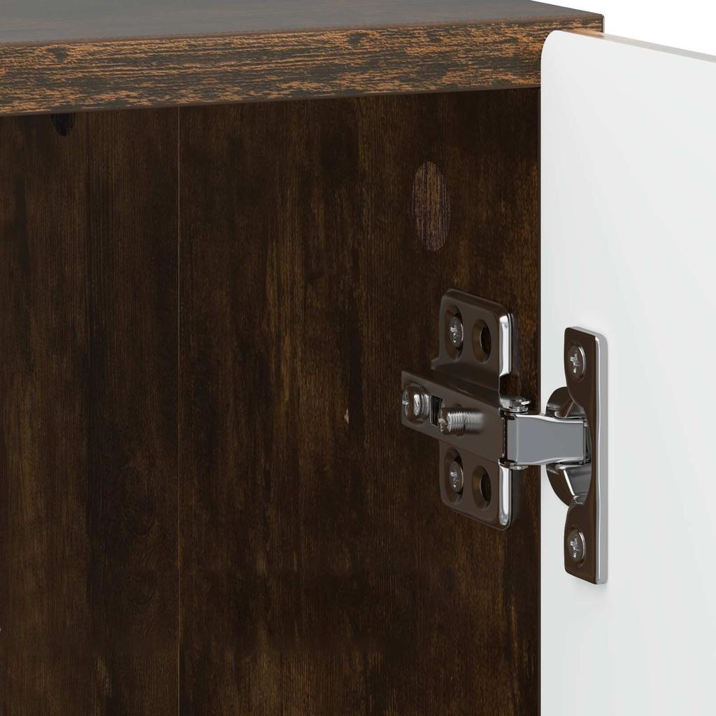 Nightstand Smoked Oak 43 x 34.5 x 47 cm Engineered Wood