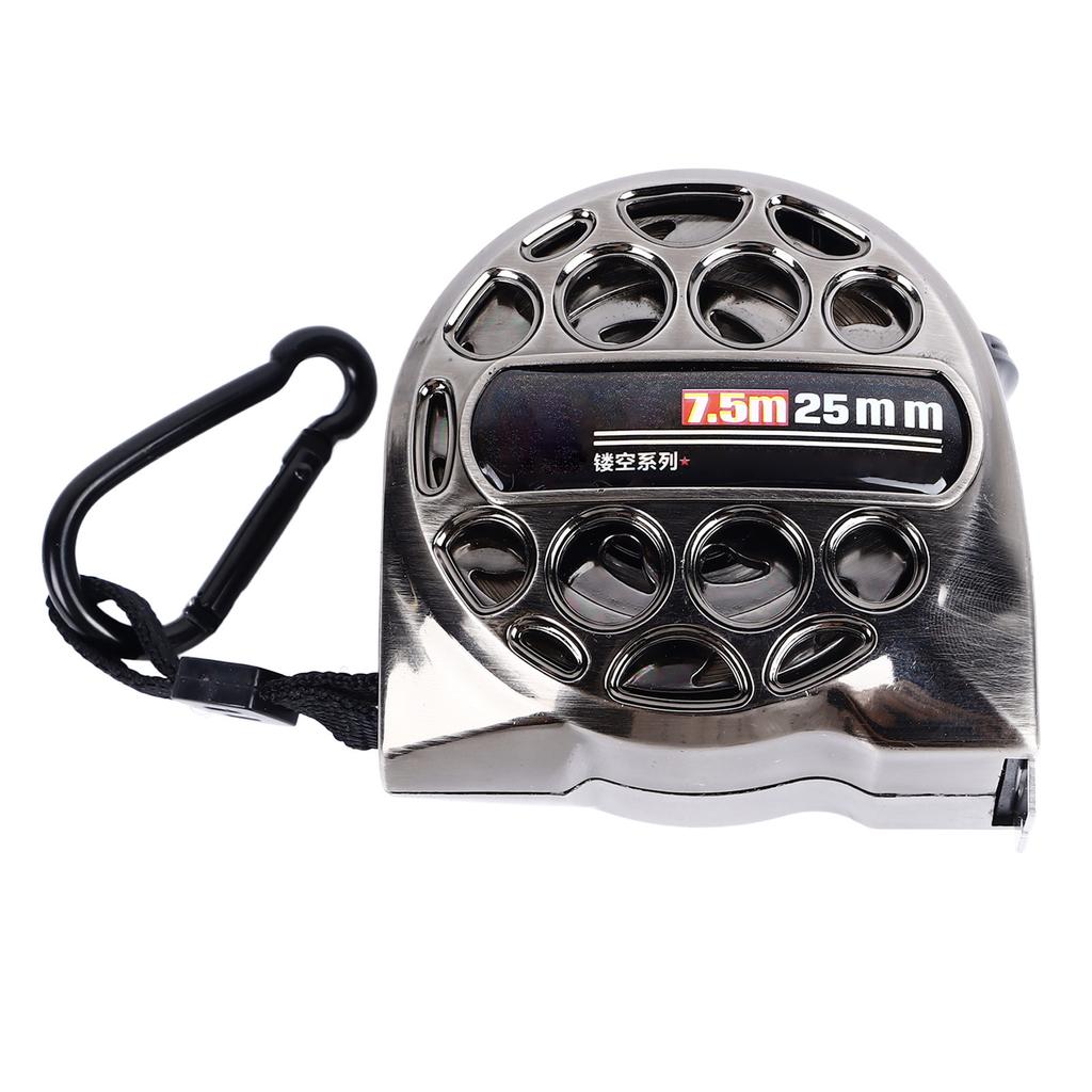 7.5M Nickel Plated Tape Measure Waterproof Rust Resistant Portable Hollow Tape Ruler for Home