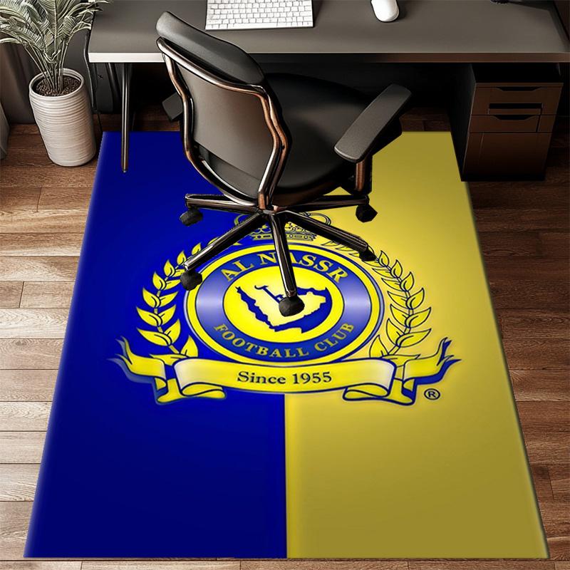 Nassr Football Club Crest Printed Office Carpet Chair Cushion  Entryway Rug, Rugs for Living Room, Bedroom Christmas gifts