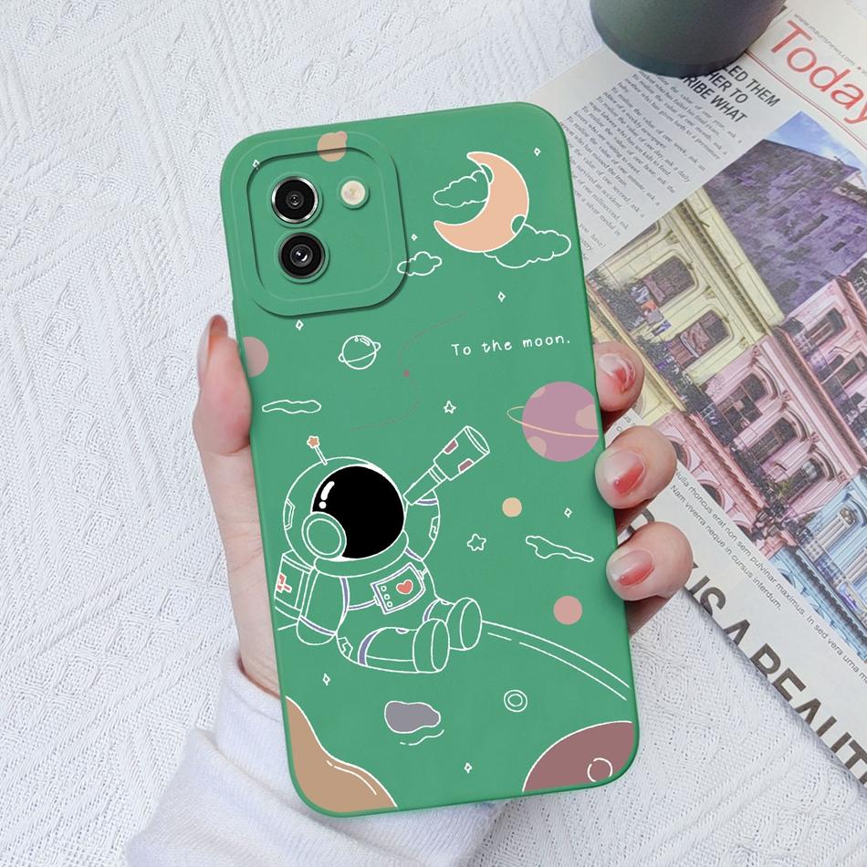 Case For Samsung A03 Core A03S Painted Soft Liquid Silicone Fashion Back Cover For Samsung Galaxy A 03 A03Core A03 S Funda Coque