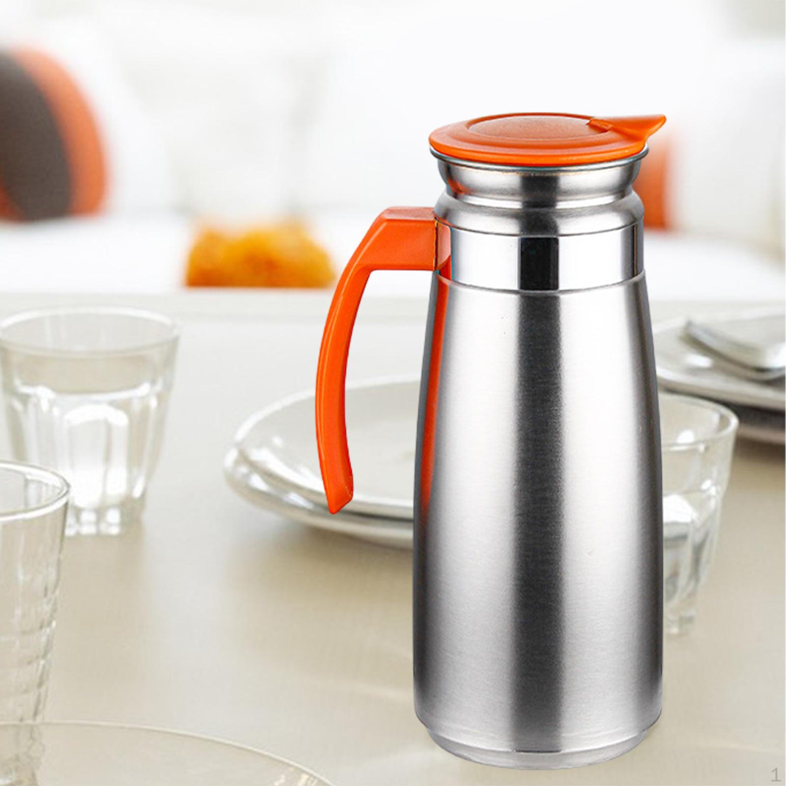 

Кувшин для воды из нержавеющей стали объемом 1,3 л с ручкой для домашнего использования оранжевый
