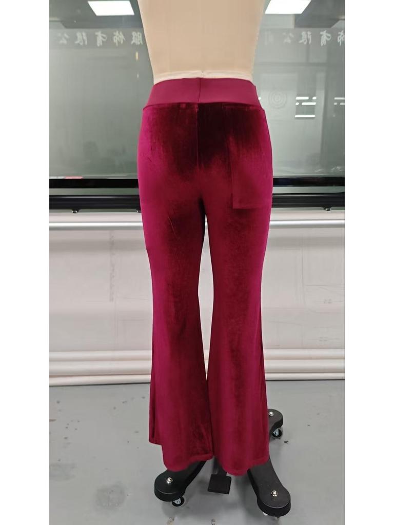 Autumn/Winter Women's European & American Flared Velvet Pants - Slimming, Casual, Commuter Style