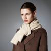 Women Knitted Solid Color Scarf Soft Warm Thick Knit Neck Wrap Classic Plain Scarves for Autumn Winter Coat Matching Daily Wear