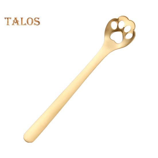 

Кофейные ложки с кошачьим когтем, полая чайная ложка из нержавеющей стали, дизайн с кошачьей лапой, можно мыть в посудомоечной машине, безопасная ложка для чая, кофе, мороженого, десерта золотистый