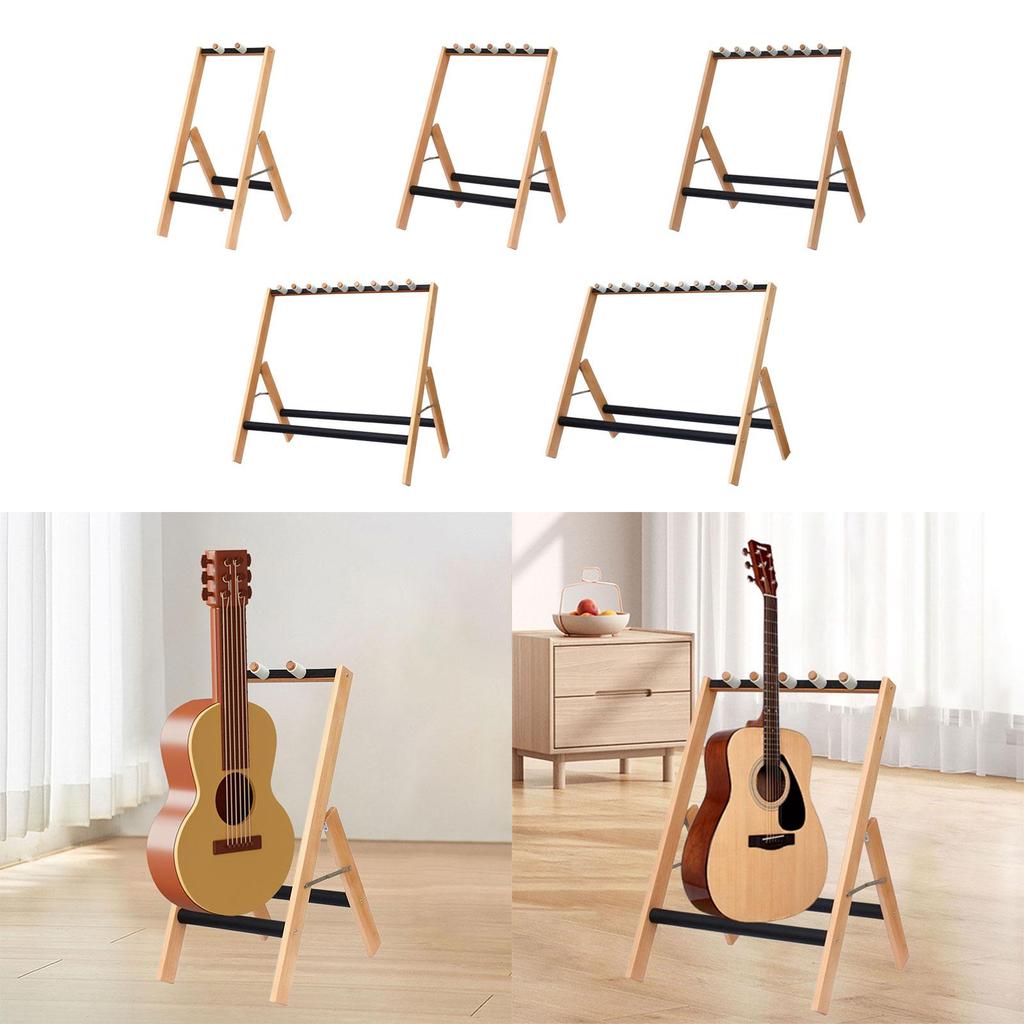 Multiple Guitar Stand Non Scratch Padding Portable Folding Removable Retainers Guitar Holder Wood for Case Bass Guitar Bag Home
