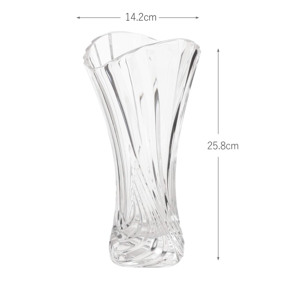 Toyo Sasaki Glass Flower Vase, Large, Frugole, Approx. 14.2 x 25.8 x 14.2 cm, Made in Japan, P-26356-JAN, Clear