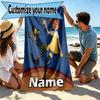 Custom Name Personalized Pippi Longstocking Print Beach Towel, for Trip Camping Beach Party Home Decor, Birthday Gift for Family & Friends