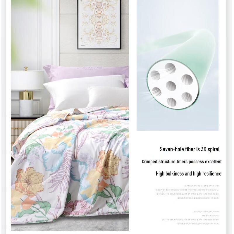 FUANNA Printed Seven-Hole Fiber Summer Quilt