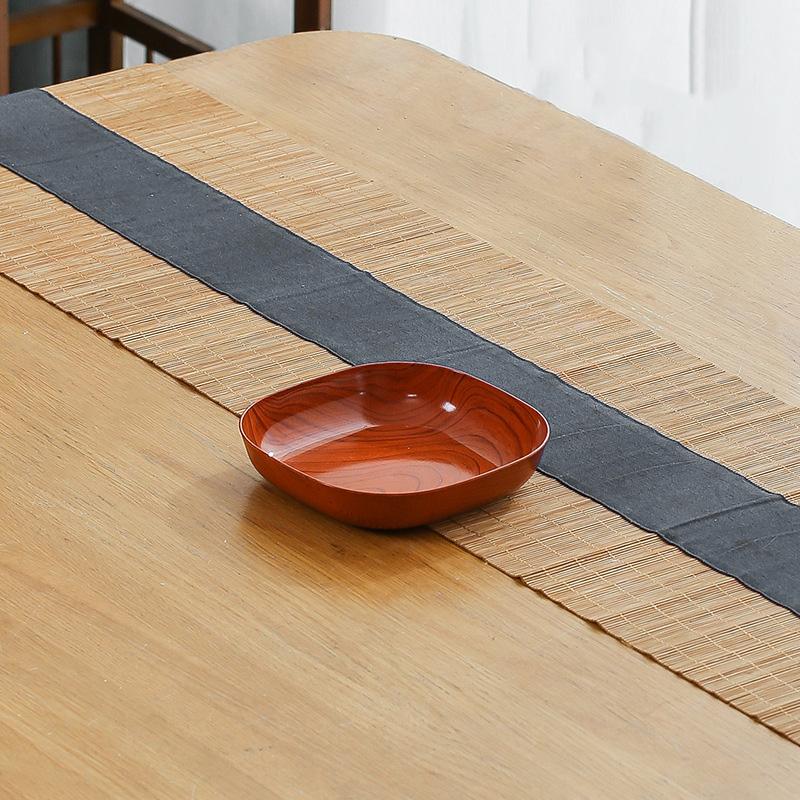 تقليد الخشب الحبوب أدوات المائدة البلاستيك طبق للوجبات الخفيفة وجبة خفيفة اكسسوارات المطبخ المنزلية