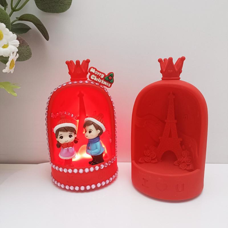 Christmas Red Specific Crown Tent Night Light Powered Aaa Battery Supply Power