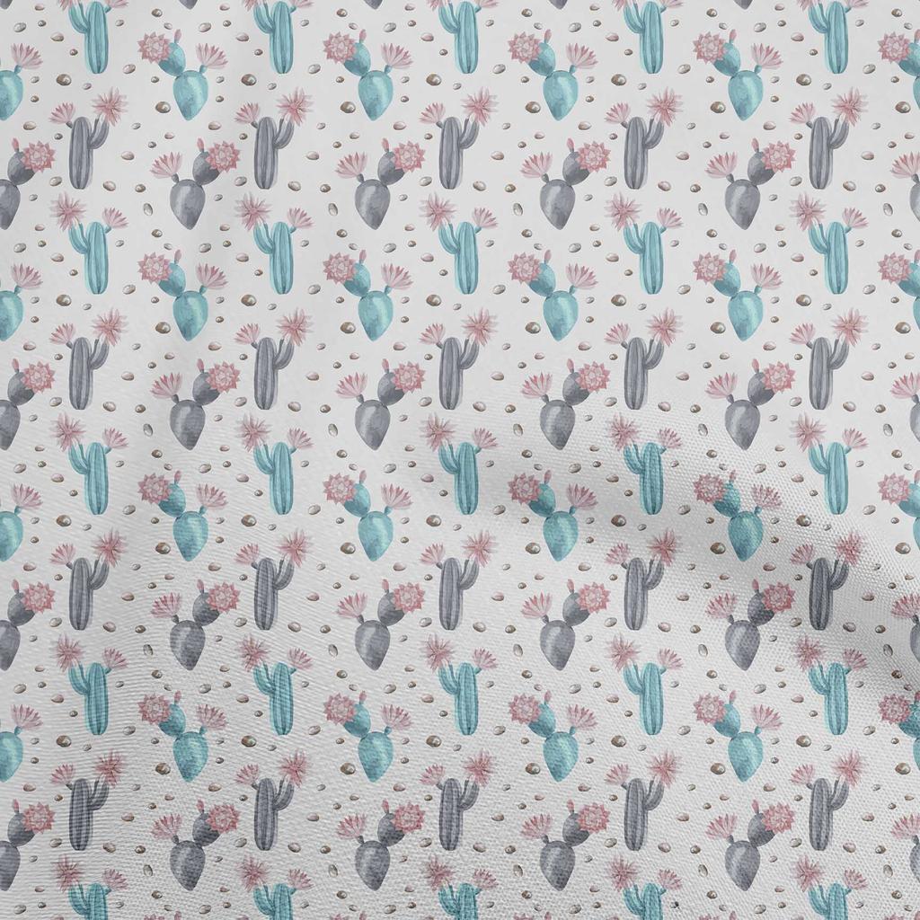 oneOone Cotton Flex Light Beige Fabric Cactus Craft Projects Decor Fabric Printed By The Yard 40 Inch