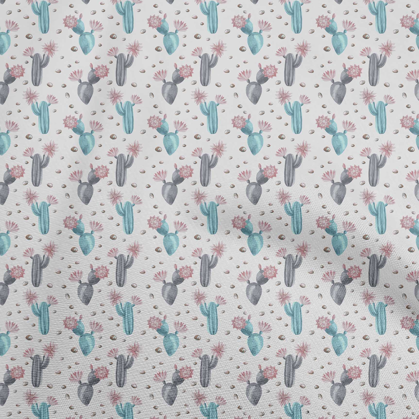 

OneOone Cotton Flex Light Beige Тканина «Cactus Craft Projects» Decor Fabric Printed By The Yard 40 дюймів 42 Inch Wide - Viscose Chiffon персиковий