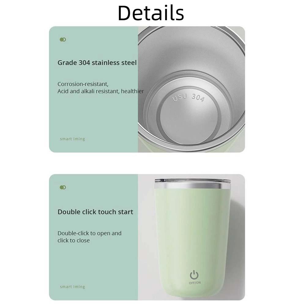 304 Stainless Steel Electric Mixing Cup Magnetic Stirring Coffee Cup Automatic Mixing Mugs Work
