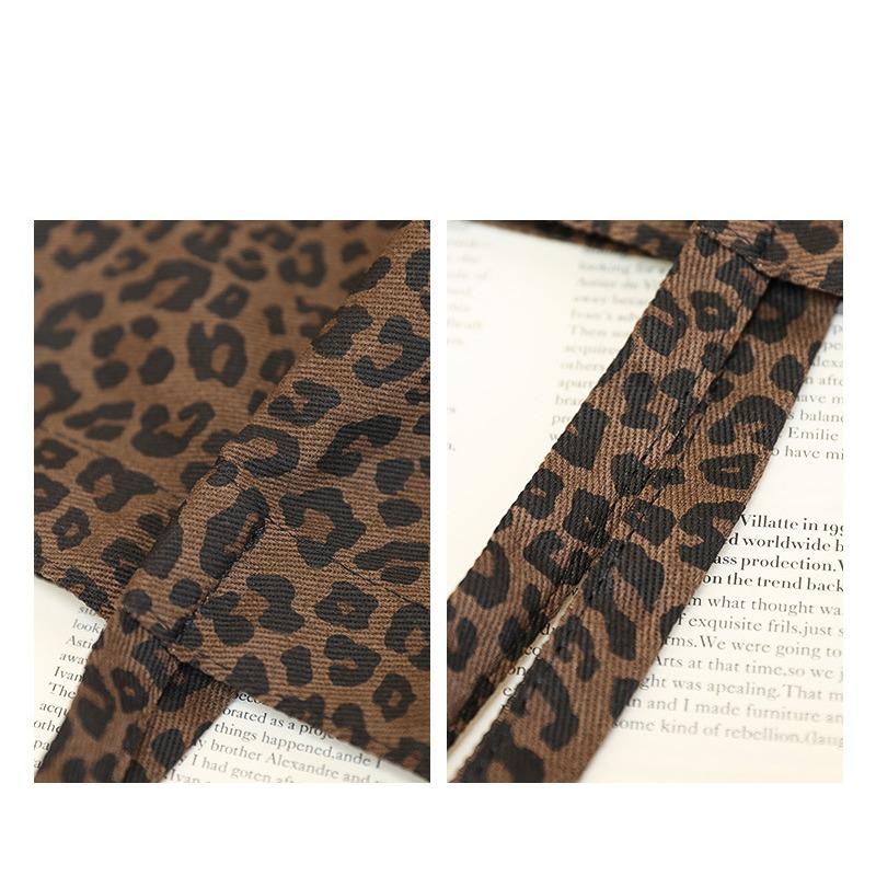 Korean Version of Casual Literary Tote Bag Ins Fashion Contrasting Color Handbag Retro Leopard Print Shoulder Women's Bag