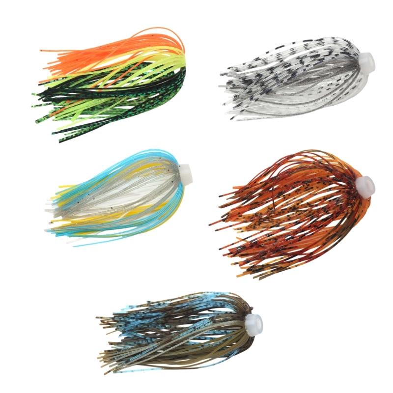 5pcs Silicone Skirts Jigs 88 Strand Umbrella Sensation Skirts Fishing Jigs Spinnerbait Replacement Fishing Lures Skirts