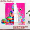 2D flat printing 2pcs Party Curtains Colorful Donuts Stack Digital Printed Polyester Drapes Seasonal Party & Holiday Decor for