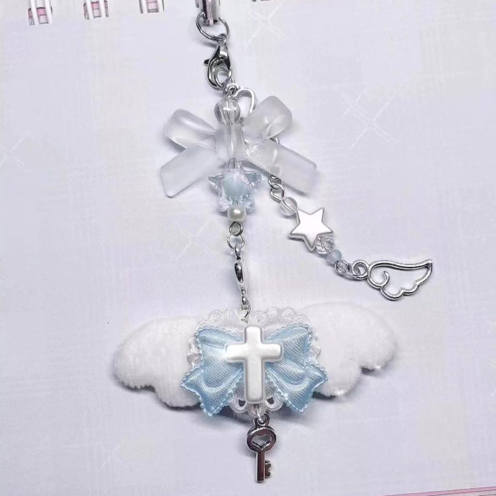 Niedlicher Rosa Flügel Handyanhänger Stilvolle Acryl Handykette Kordel Einzigartiges Geschenk Geeignet für verschiedene Anlässe