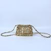 Women's Metallic Sequin Dumpling Bag, Handmade Beaded Woven Acrylic Crossbody Bag, Retro Shiny Shoulder Bag Phone Bag
