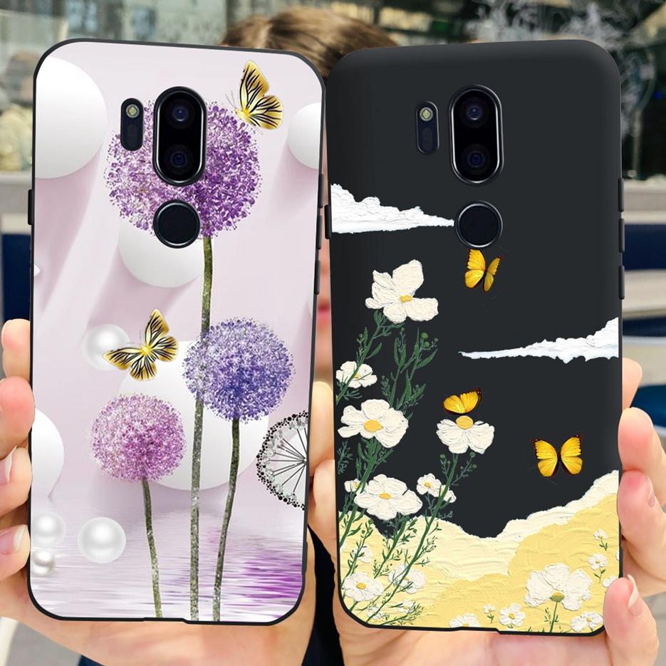 Para LG G7 thinQ Funda G710EM LM-G710 G710 Cubierta Pintada de Lujo Fundas de Teléfono de Silicona Suave Para LG G7 ThinQ Cubiertas Traseras 6.1'' Parachoques