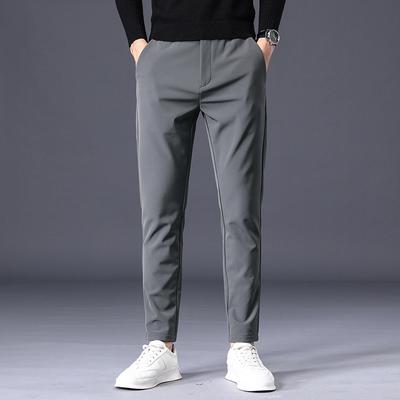 Pantaloni da uomo slim per primavera e autunno, business casual, vita elasticizzata, dritti, da abito