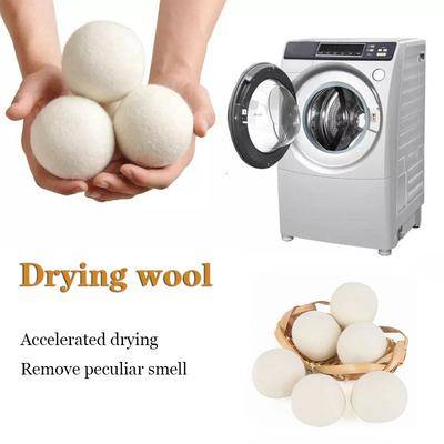 Bolas de Lã para Secadora Reutilizáveis Amaciante Natural para Tecidos Acessórios para Máquina de Lavar Roupa Lavagem Doméstica Bolas de Lã para Secadora 4/5/6cm