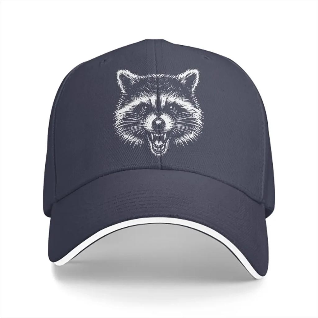 Aggressive Mad Angry Raccoon Baseball Caps Peaked Cap Raccoon Lover Sun Shade Hats for Men Women