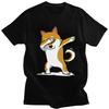 Funny Shiba Inu Dabbing T Shirt Men Short Sleeve Humor Japanese Dog Lover Gift T-shirt Casual Tshirt Cotton Tee Top Gift