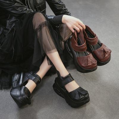 Summer New Arrival Genuine Leather Platform Thick Sole Peep Toe Sandals for Women Fashionable Casual Roman Style Shoes