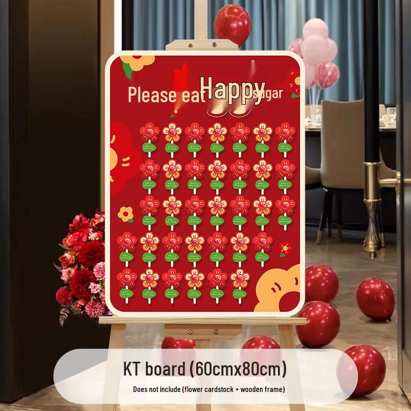 Creative Wedding Engagement Candy Lollipop Welcome Sign and KT Board Backdrop Decoration