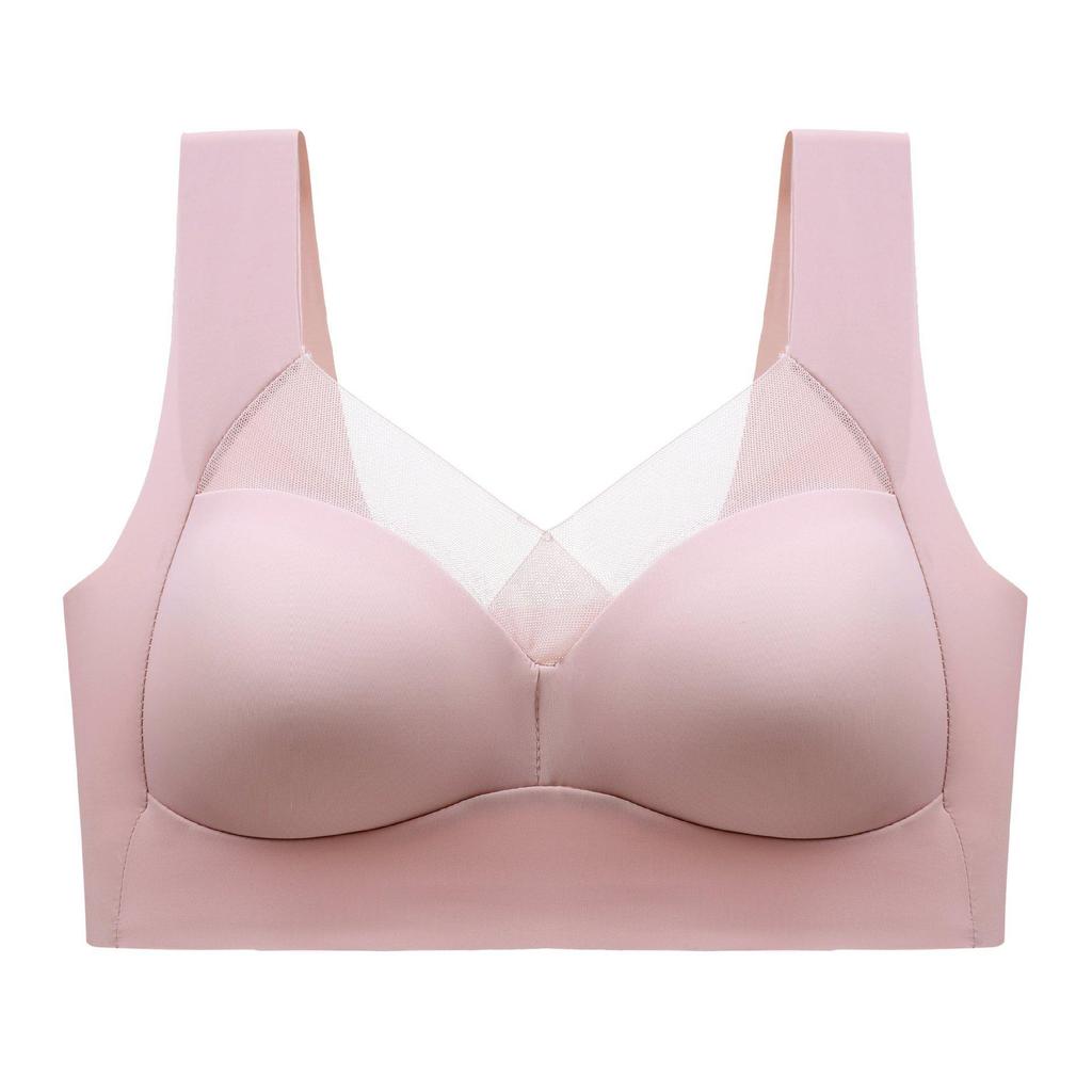 Bezešvá sportovní podprsenka z ledového hedvábí plus size s vycpávkou - Vesta bez kostic pro ženy