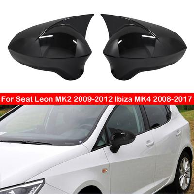 For Seat Leon MK2 2009-2012 Ibiza MK4 2008-2017 Rearview Side Mirror Cover Wing Cap Exterior Door Case Trim Carbon Fiber Sticker