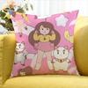 Bee And Puppycat Cartoon Style Badge Various Sizes Square Pillow Case For Car Home Bedchamber Decor