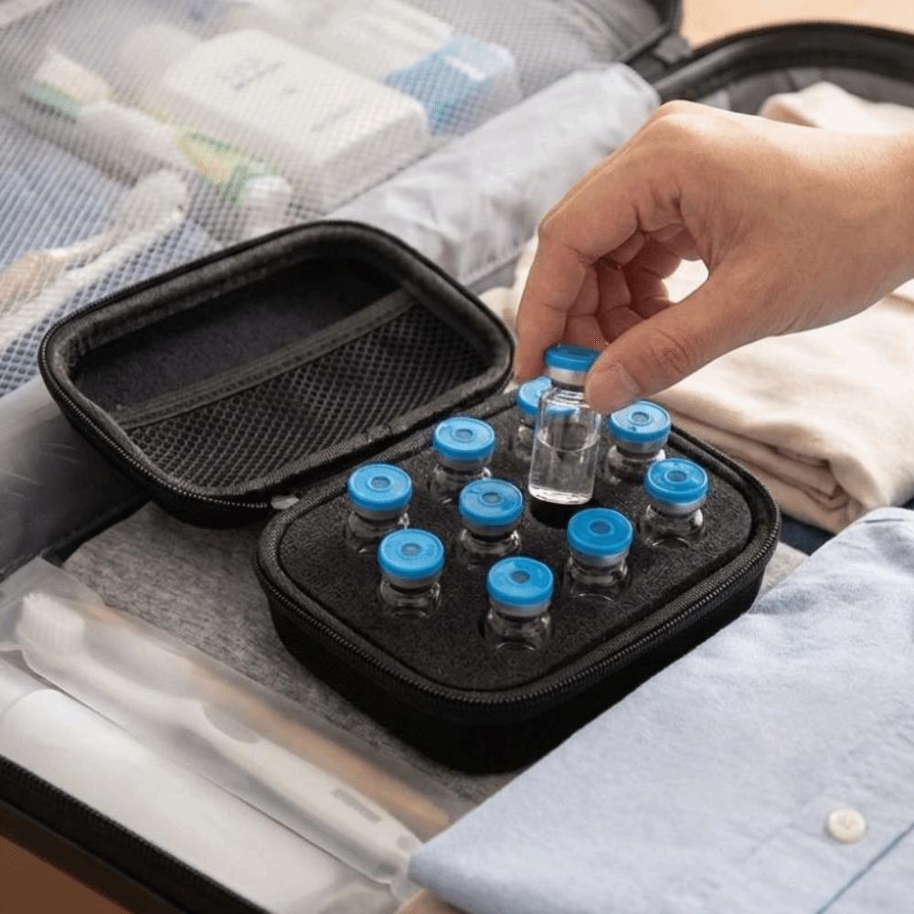 10 Slot Essential Oil Box Organizer Zippers Closure Insulin Cooling Bag Outdoor