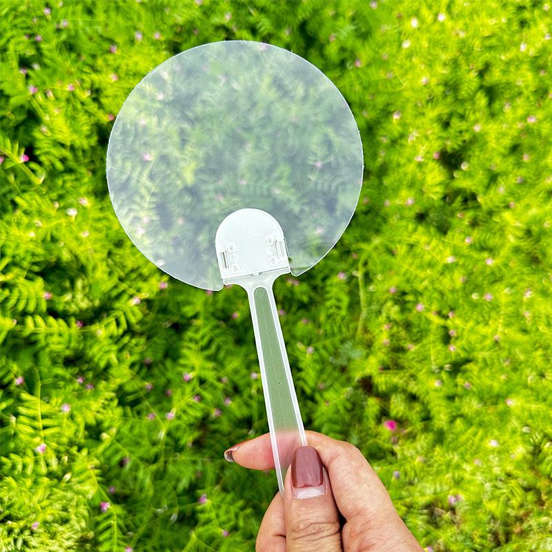 Children s DIY Hand-Crank Fan Kit: Creative Painting Transparent Blank Fan for Kids