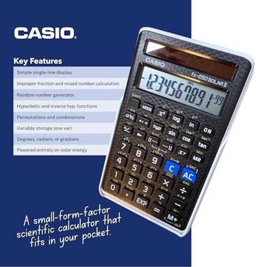 CASIO Function Calculator fx-260 SOLAR II (Black)