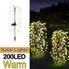 Solar Powered 200/120LED Willow Tree Fireworks Lamp 8 Modes Outdoor Garden Lights Multicolour/warm Decorative String Light