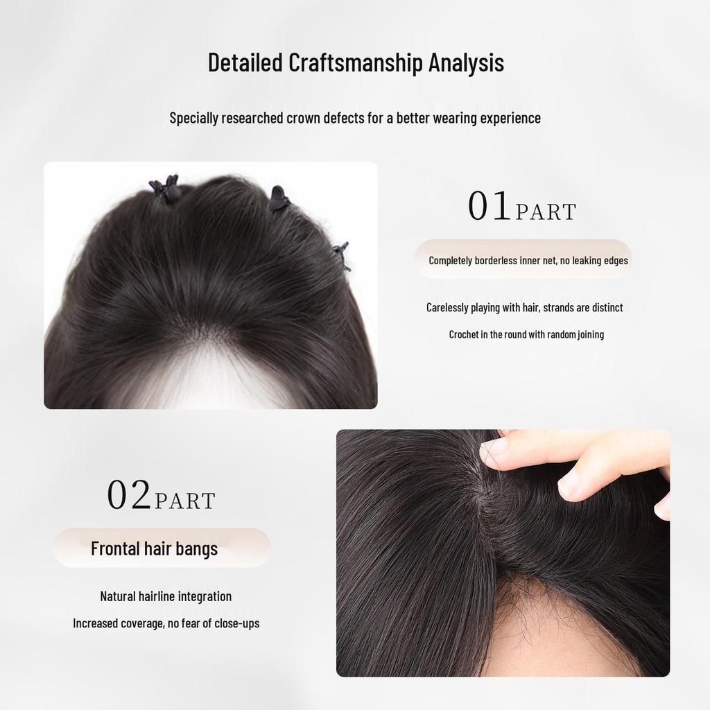 Seamless, Lightweight, Breathable Hair Extensions for Women - Real Hair Volume Boost, High Skull Top Coverage, Cloud Light Gauze.