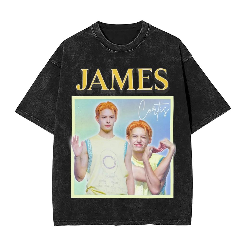 2026 Kpop Boy Group Cortis James Washed T Shirts Streetwear Vintage T-Shirts Tee Shirt Men Women Cotton Harajuku Graphic Printed