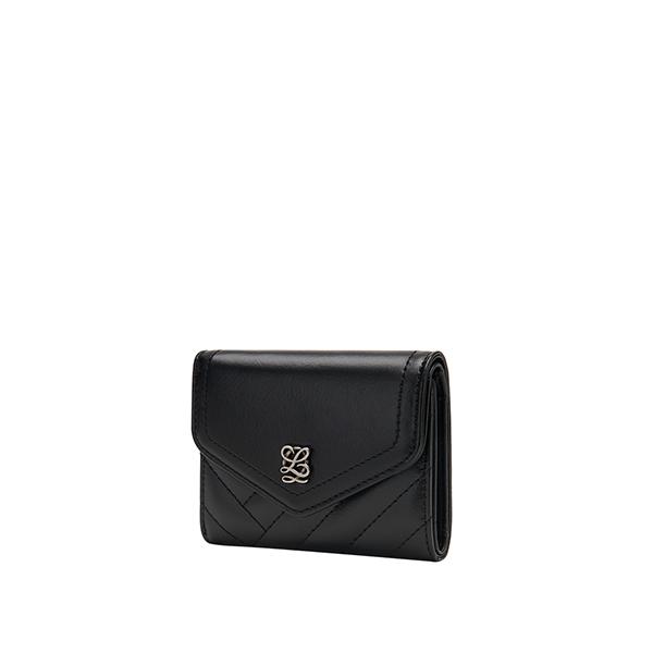 Louis Quatorze L-Quilted 3-Fold Mini Wallet St1Qt01Bl