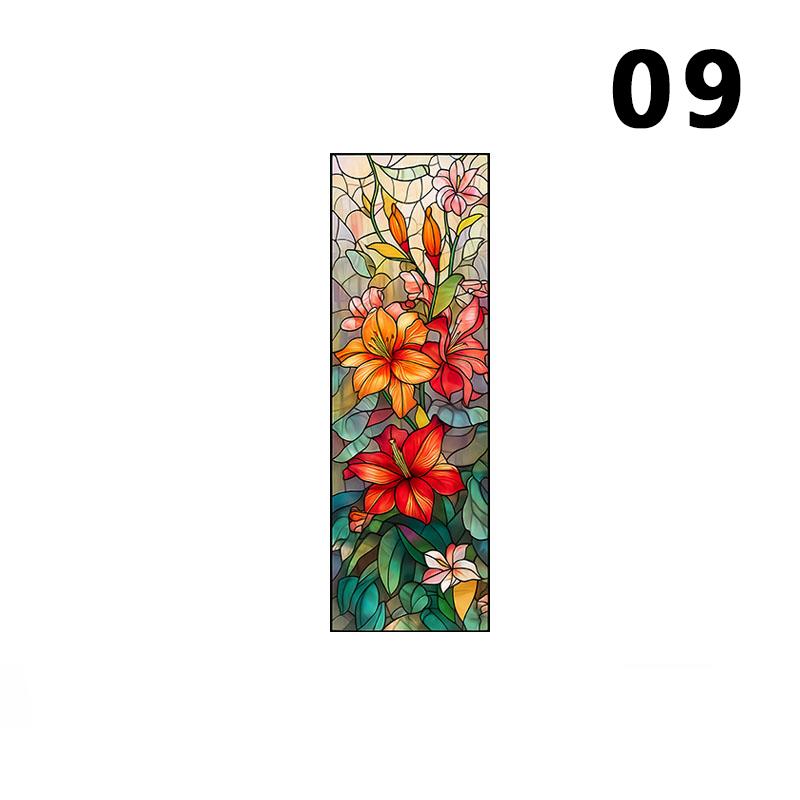 Retro Church Stained Glass Window Film Static Cling Privacy Window Film Translucent Home Decor Sunscreen Frosted Stickers